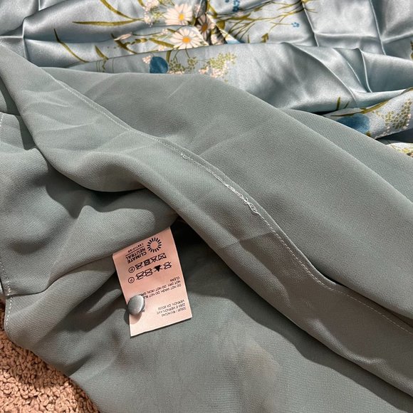 Reformation Chania Silk Dress in Blue - Picture 6 of 8